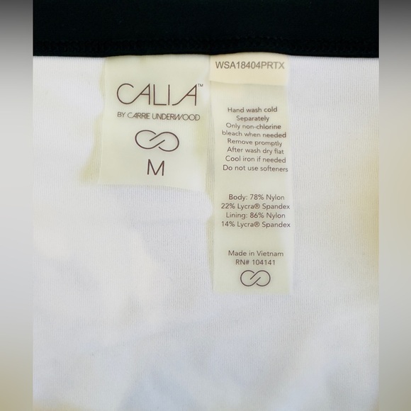 CALIA Ocean Iris Low Rise Bikini Bottom with Black Waistband Fully Lined NWOT - Picture 5 of 8